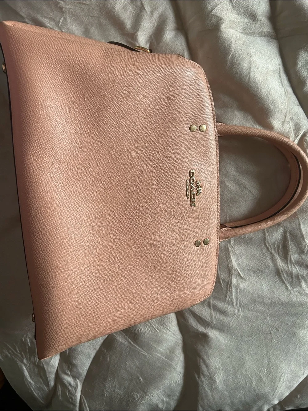 Coach Blush Pink Pebbled Leather Satchel